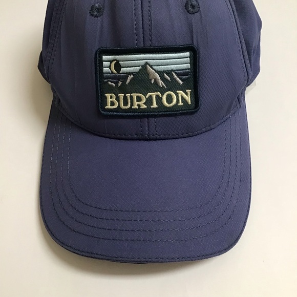 Burton Snowboards Vermont Hat Blue Green Mountain Adjust Strap 100% Poly Ski Cap - Picture 2 of 14